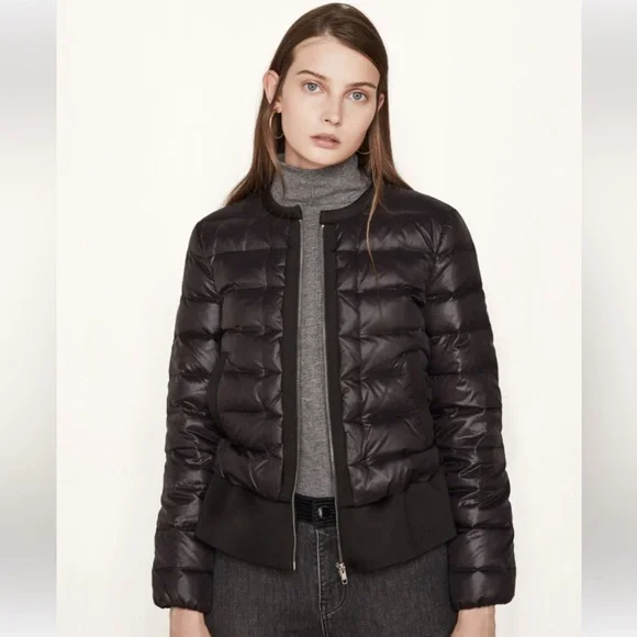 Maje Maya Quilted Down Zip Jacket, Size 2 - Picture 3 of 9